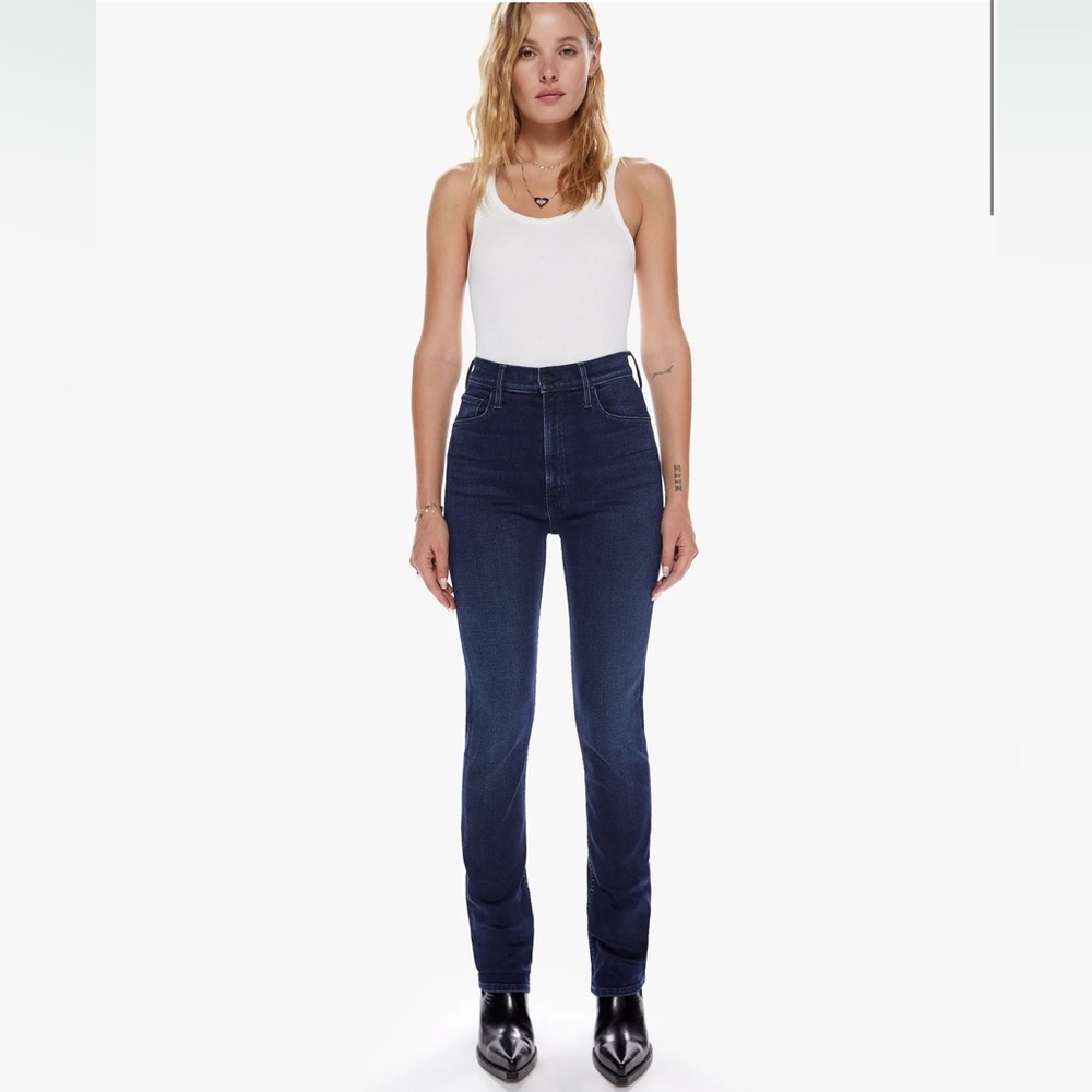 MOTHER denim High Waisted Rider Skimp in Catch Me If You Can wash. Size 27. NWT